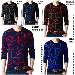 HITAM Best Selling!! S M L XL T-Shirt Sweater Men Korean Long Sleeve ...