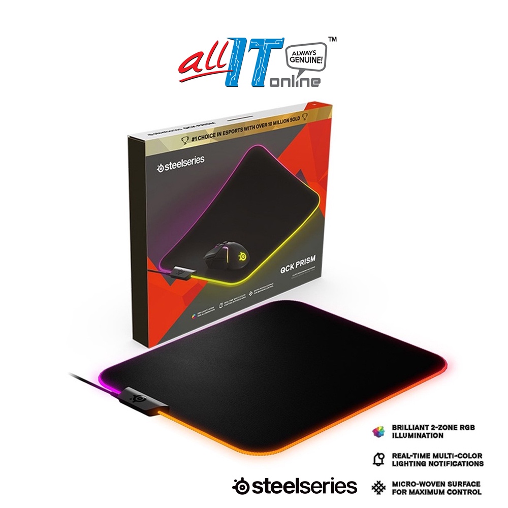 SteelSeries QcK Prism Cloth RGB ( Medium / Extra Large ) Gaming Mouse Pad Shopee Malaysia