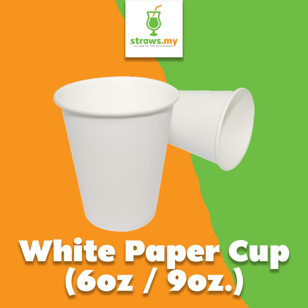 [50pcs] Paper Cup 6oz & 9 oz Disposable Paper Drinking Cup / Plain ...