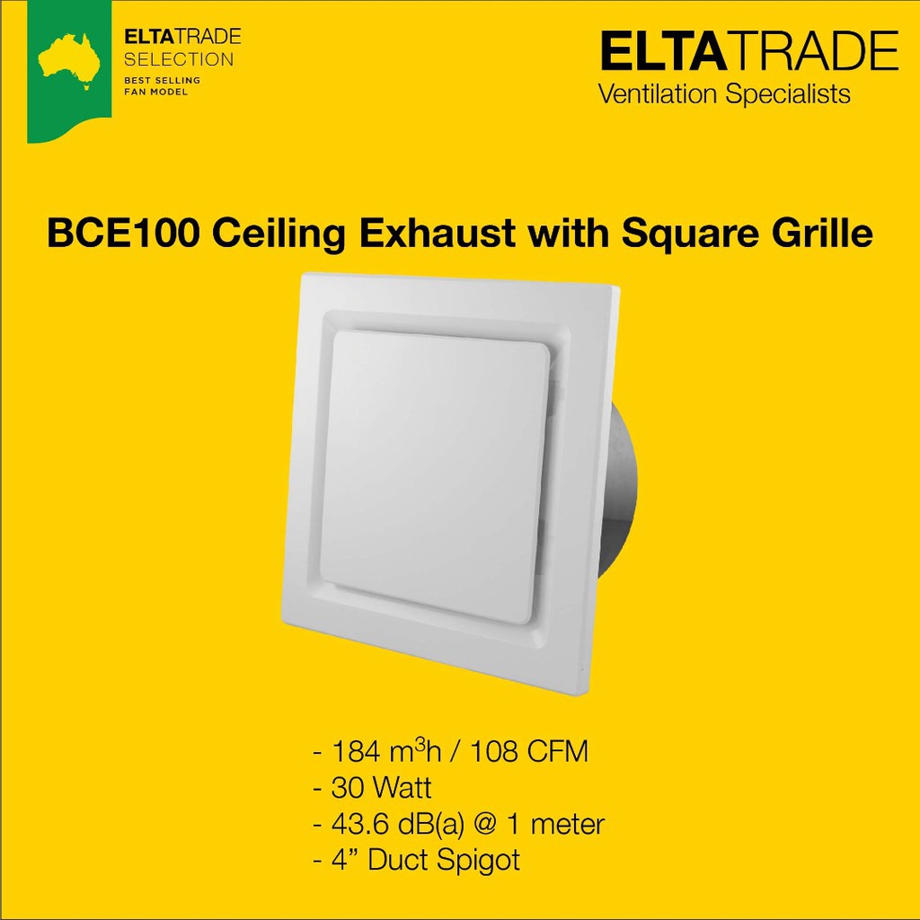 ELTA TRADE BCE100 4" Ceiling Air Ventilation Fan / Exhaust Fan