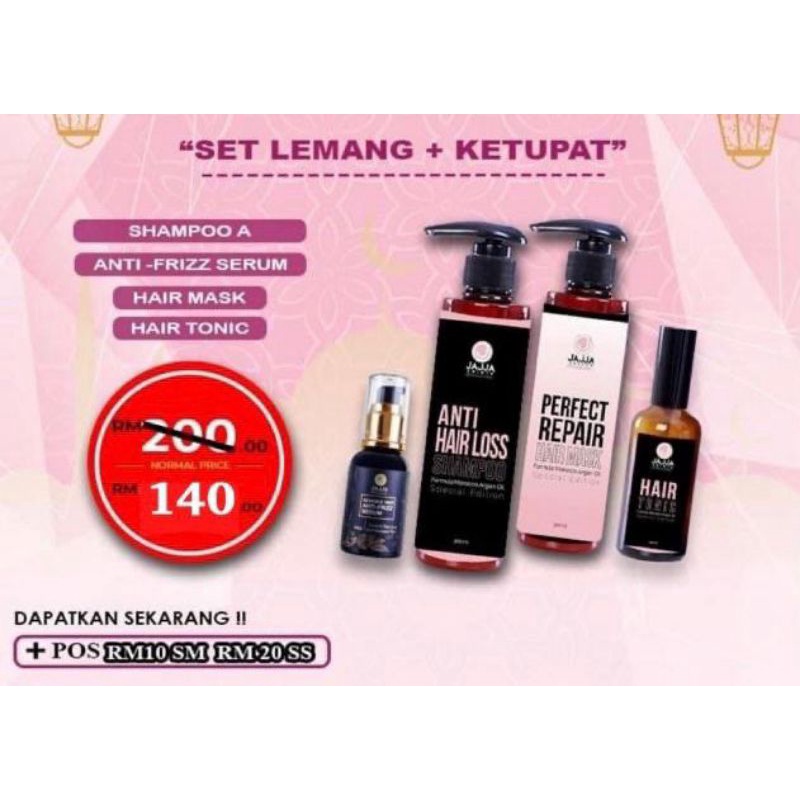 ️Set Lemang + Ketupat ️🔥JAJJA CHINTA HAIR CARE 🔥SET SHAMPOO+HAIR MASK+HAIR TONIC+SERUM [RAMBUT