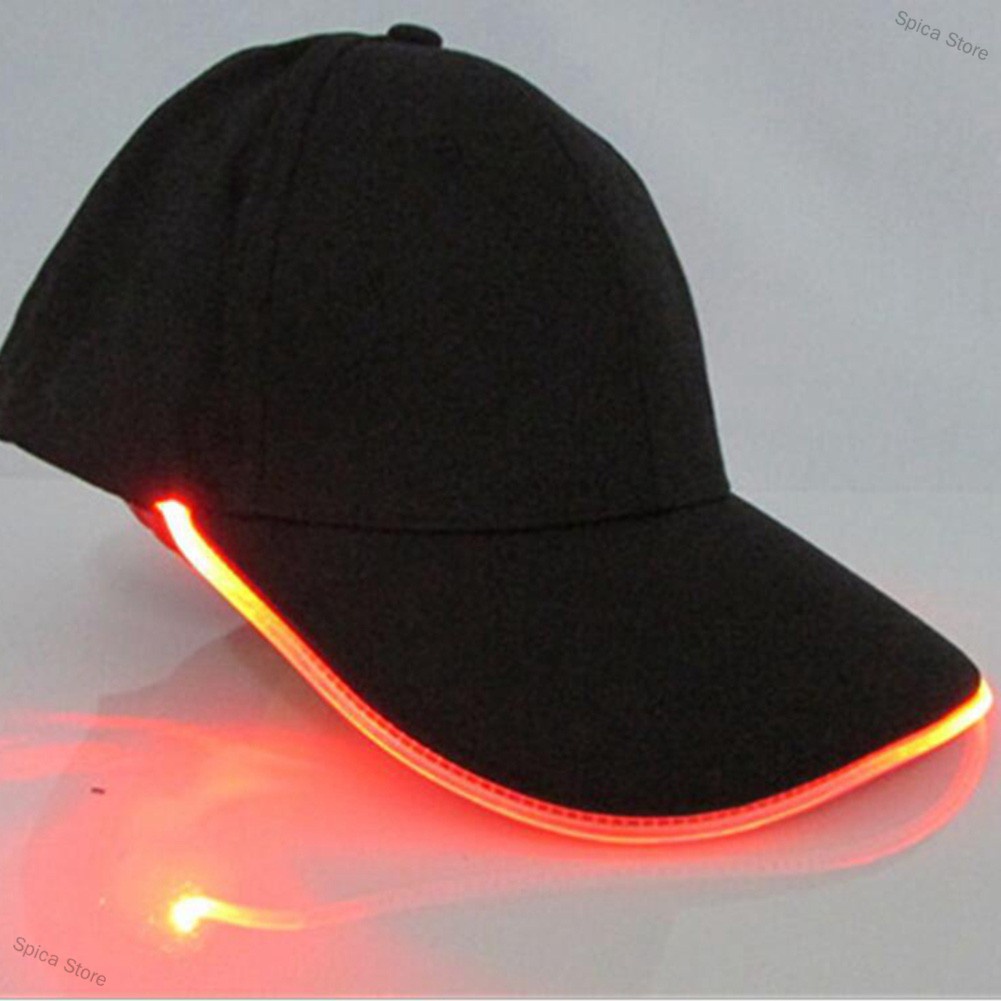 Topi Berlampu LED Light Glow Club Party Sports Athletic Black Fabric ...