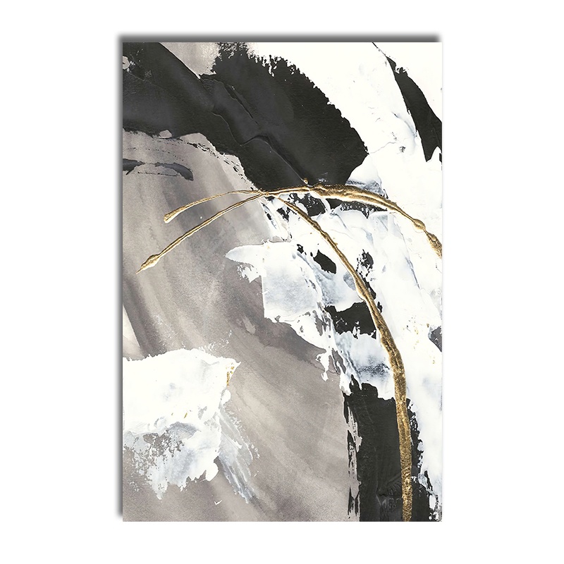 Wall Art Canvas Painting Nordic Modern Abstract Black White Ink ...