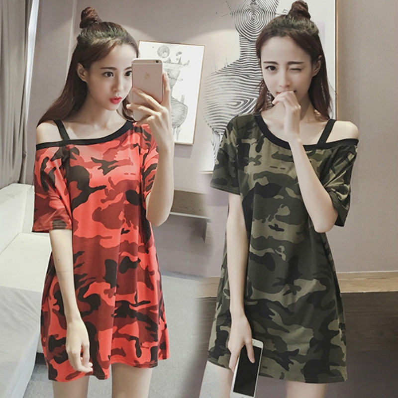 Camouflage t shirt dress womens hotsell