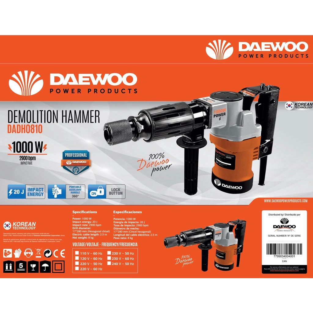 Daewoo DADH0810 Hex 20.0J Demolition Concrete Breaker Shopee Malaysia