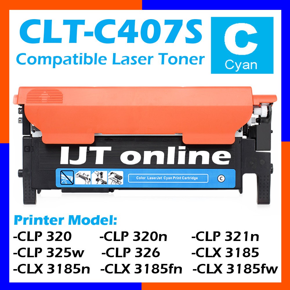 CYAN Compatible To Samsung CLT-K407s CLT-C407s CLT-M407s CLT-Y407s CLP ...
