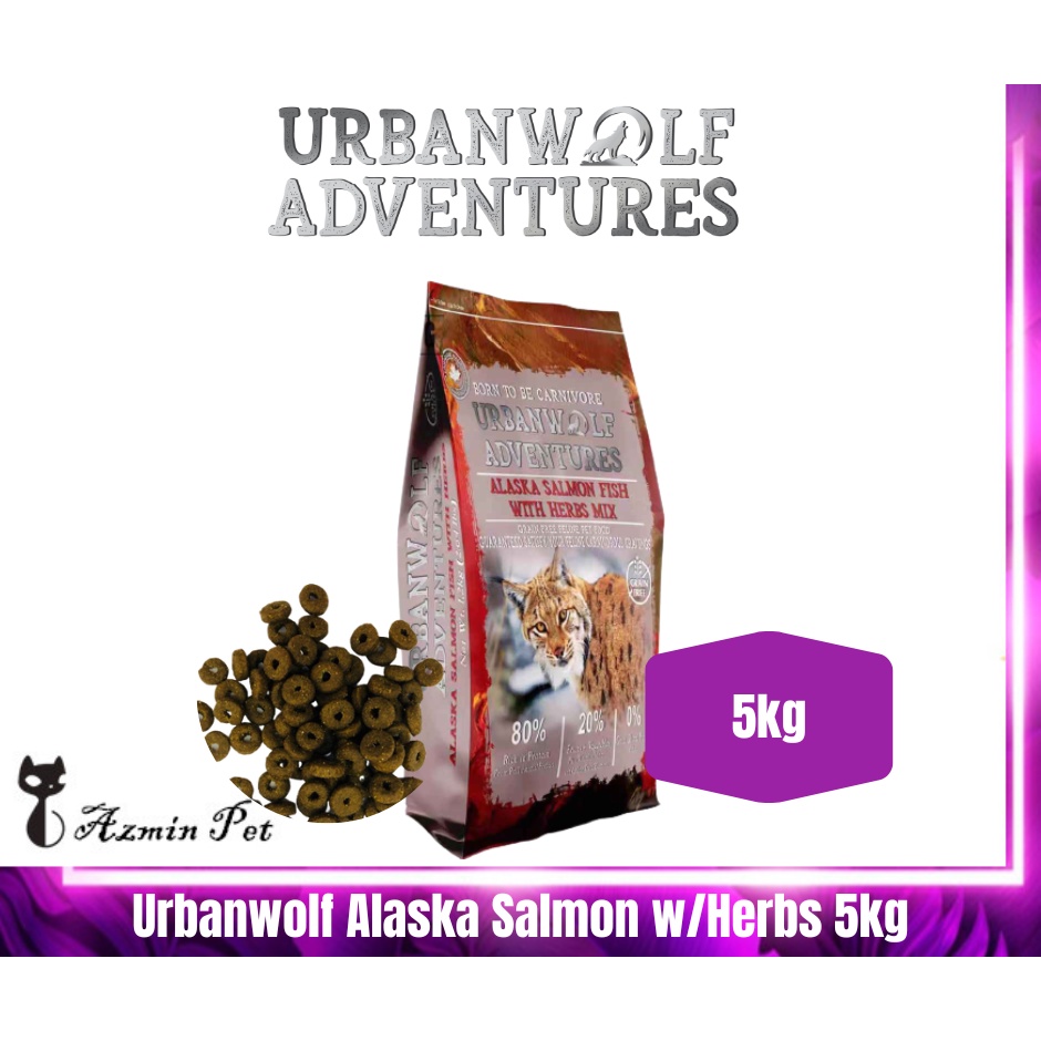 UrbanWolf Alaska Salmon Fish with Herbs Mix Grain Free (Cat Food) 5KG ...