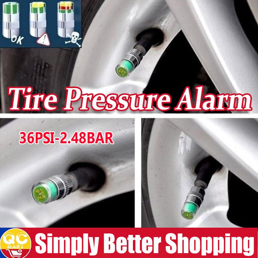 Car Auto Tire Pressure Alarm Monitor Valve Stem Caps Sensor Indicator