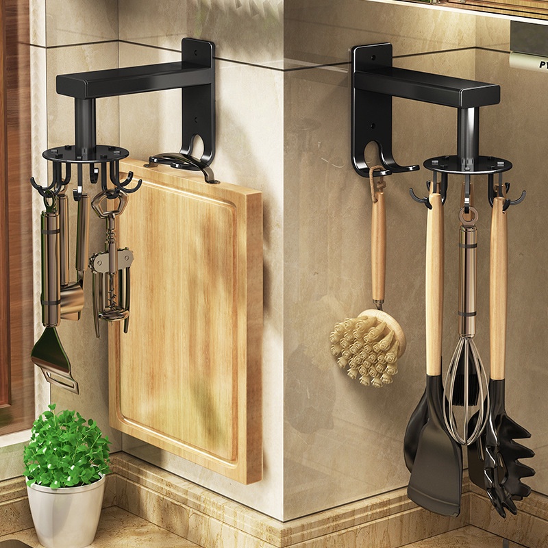 TMYMT Space aluminum perforated free kitchen wall hanging storage rack ...