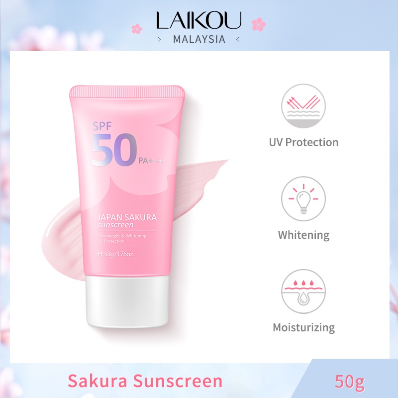 LAIKOU Japan Sakura Sunscreen UV Rays Protection Waterproof Whitening