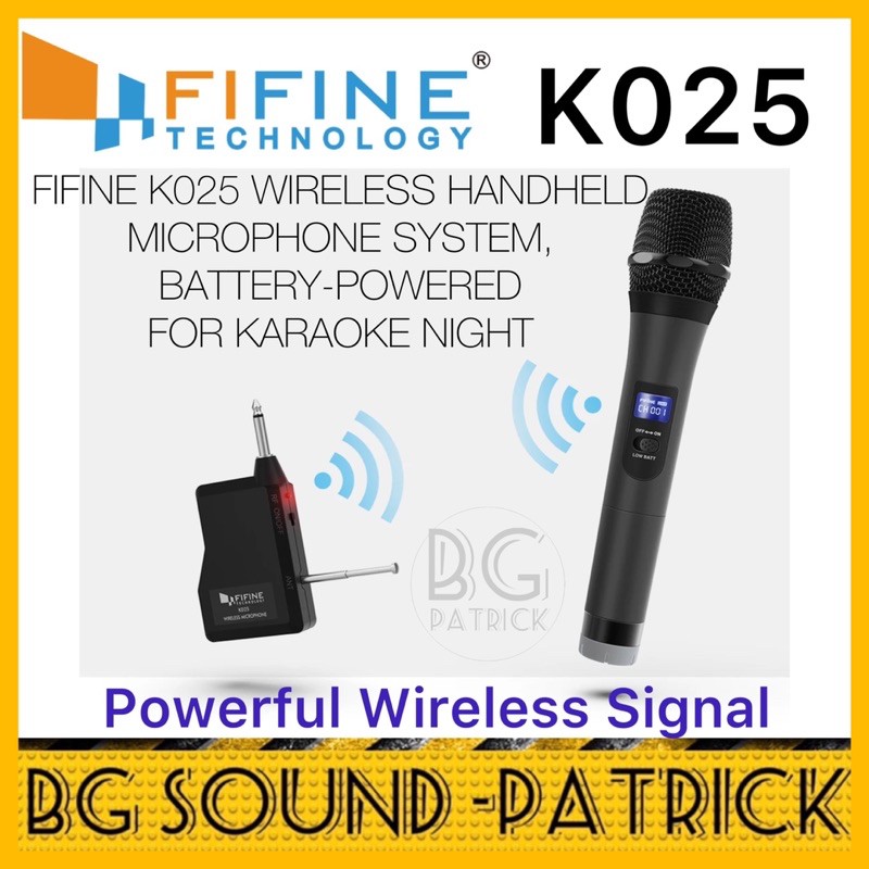 FIFINE K025 WIRELESS HANDHELD MICROPHONE SYSTEM, BATTERYPOWERED FOR