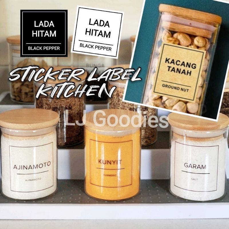 Sticker Label Dapur Waterproof Kitchen Label Minimalist Transparent Readymade Sticker