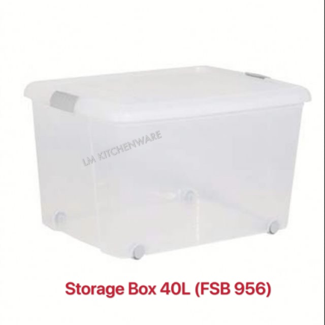 ICONIC STORAGE BOX/ TRANSPARENT PLASTIC STORAGE BOX FELTON 40L FSB