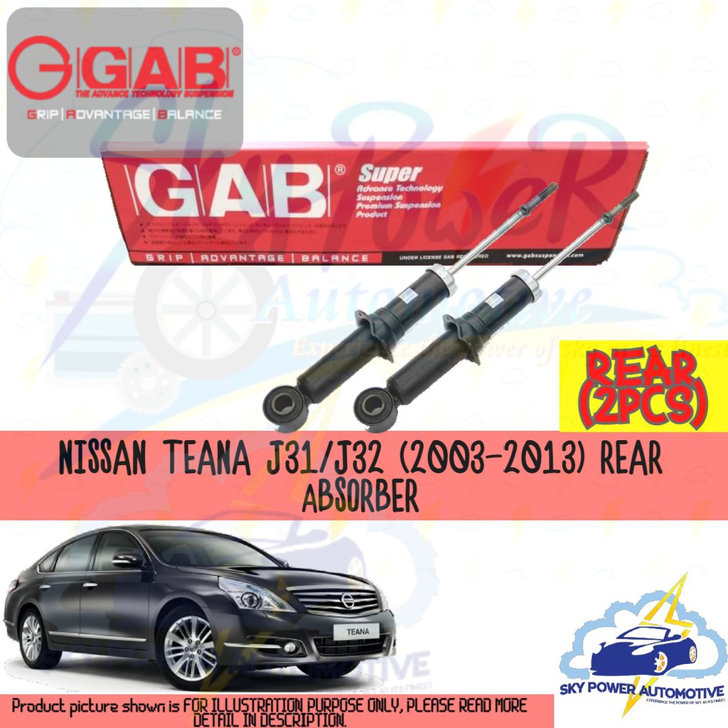 NISSAN TEANA J32 (2008-2013) GAB SUPER GAS SHOCK ABSORBER (REAR 2PCS ...