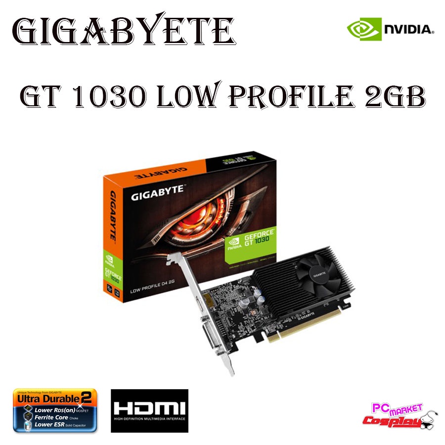 GIGABYTE GEFORCE GT 1030 LOW PROFILE 2GB GDDR5 GRAPHIC CARD - GV ...