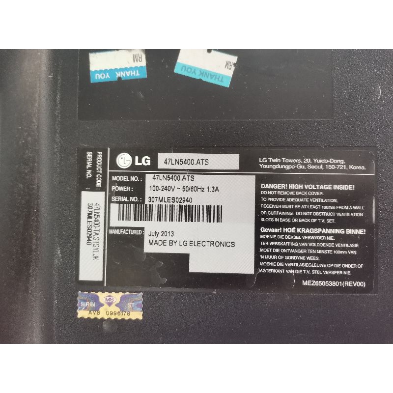 LG 47LN5400.ATS POWER BOARD | Shopee Malaysia