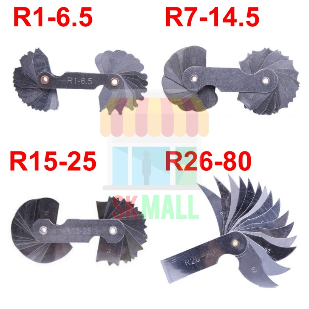 Radius Gauge R16.5/R714.5/R1525/R2680mm Metric Feeler Gauge Engine Cylinder Head Curve