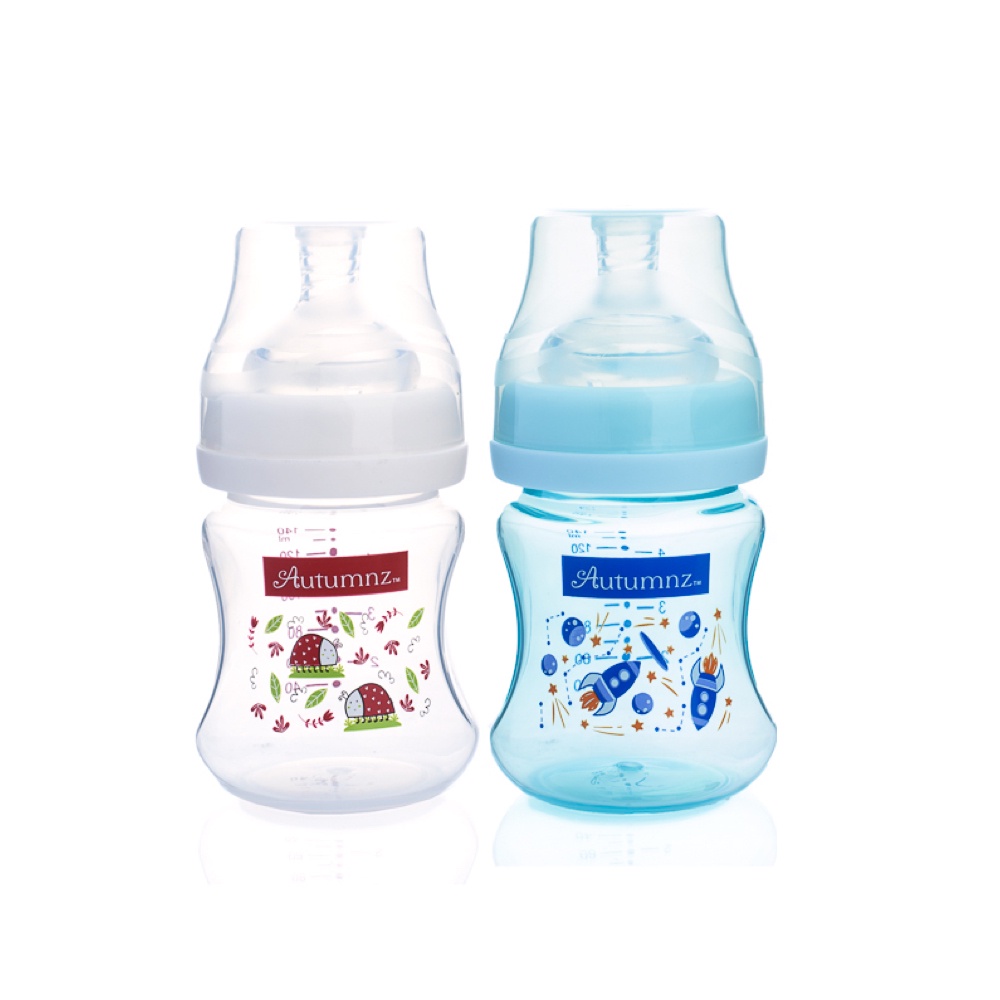 Autumnz PP Wide Neck Feeding Bottle - White/Blue (4oz/120ml) [Twin Pack] | Shopee Malaysia