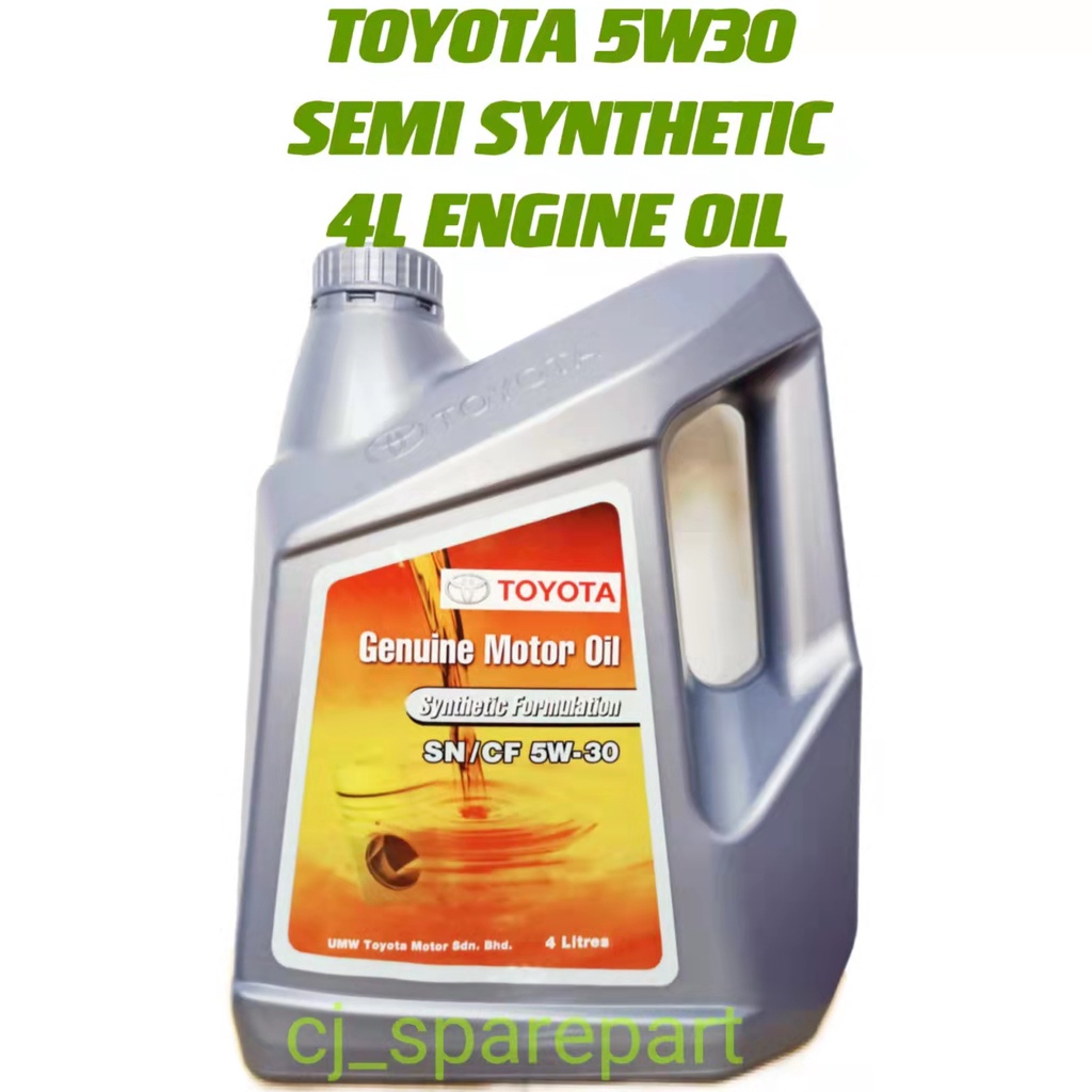 TOYOTA 5W30 SEMI SYNTHETIC ENGINE OIL 5W-30 4L | Shopee Malaysia