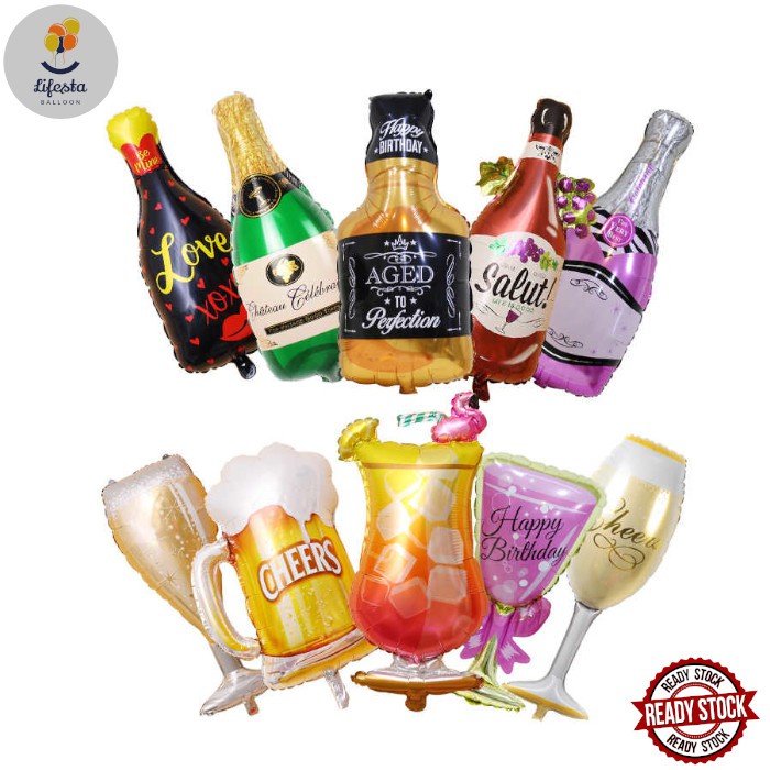 Lifesta Large Champagne Cup Beer Whiskey Bottle Foil Balloon For Birthday Wedding Anniversary 1699