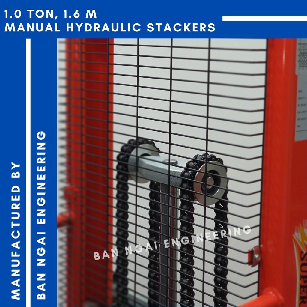 SUPERFORM 1 Ton, 1.6m Stacker Heavy Duty Premium Manual Hand Hydraulic ...