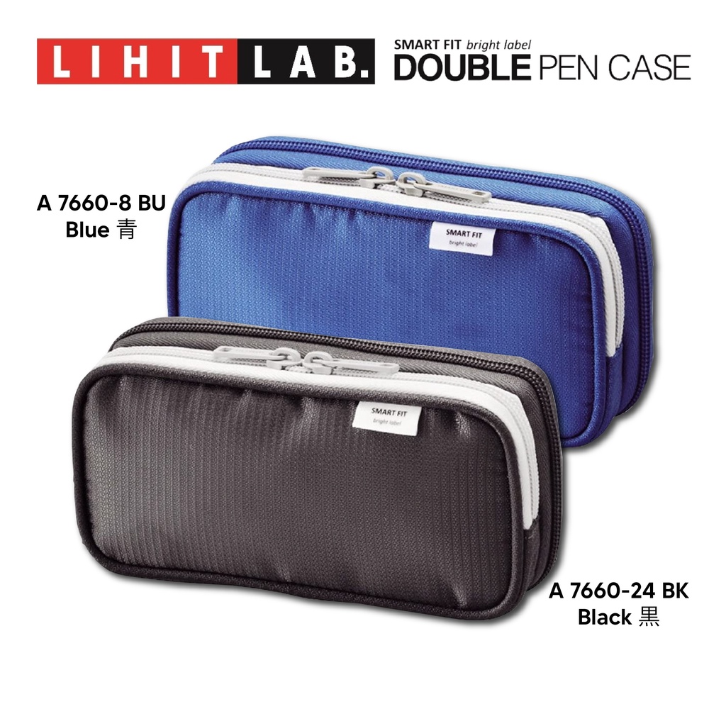 【LIHIT LAB.】Double Pen Case Smart Fit bright label Standard Size (A