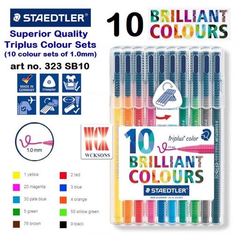 STAEDTLER triplus colour set 323-SB 10(10 colour set of 1.0mm ...