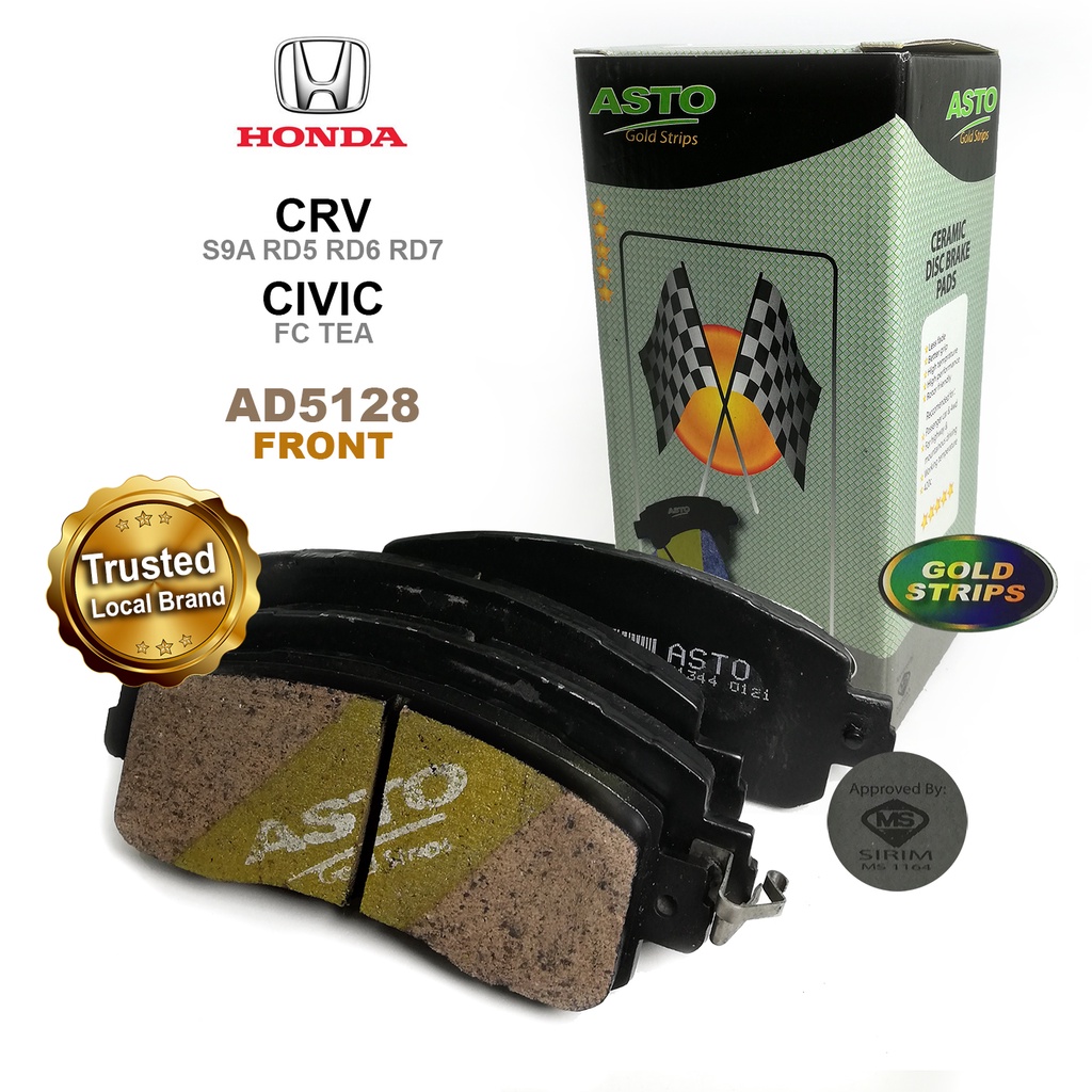 Asto [AD5128] Front Brake Pad Honda Civic FC TEA CRV S9A RD5 RD6 RD7