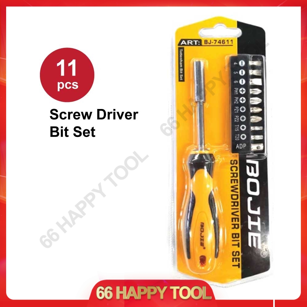66 Happy Tool DIY High Quality Screw Driver Bit Set (11 Pcs) | Shopee ...