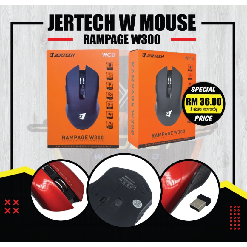 Jertech Rampage W300 LED Light Effect Wireless Mouse | Shopee Malaysia