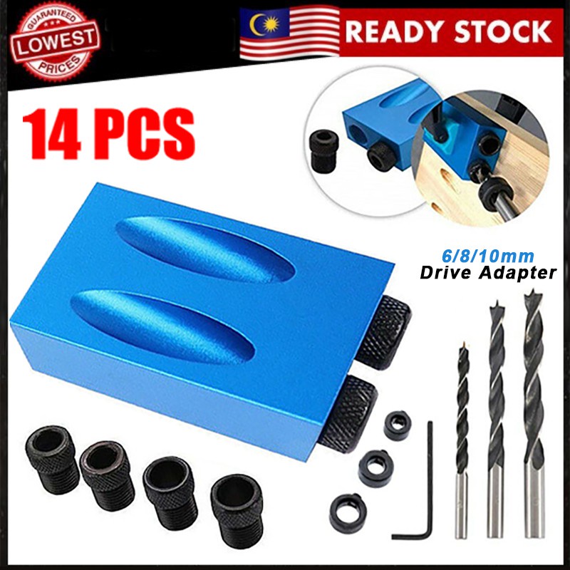14pcs/set Woodworking Oblique Hole Pocket Hole Screw Jig Angle ...