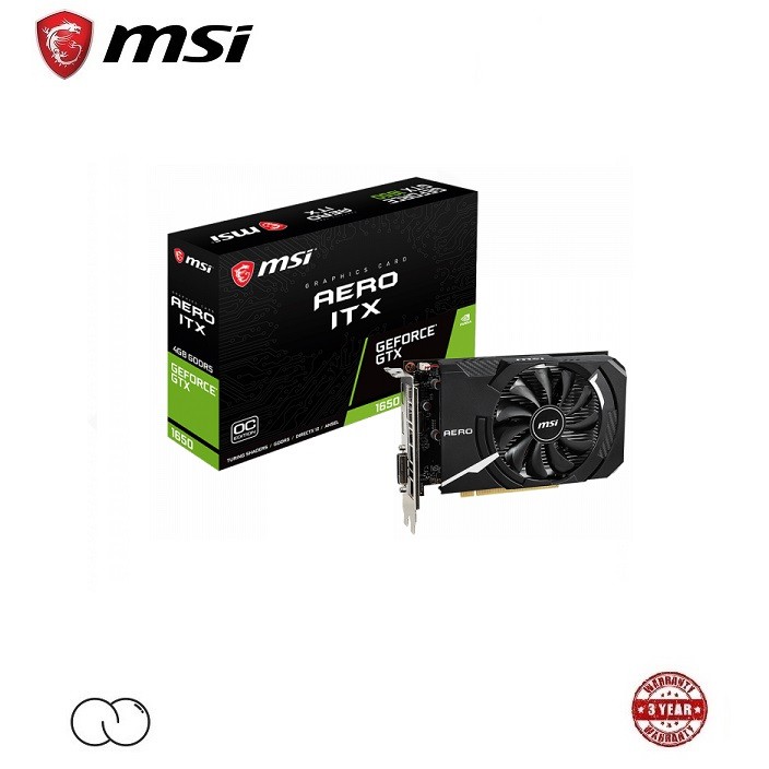 MSI Nvidia GeForce GTX 1650 AERO ITX 4GB OC GDDR5 GPU / Single Fan