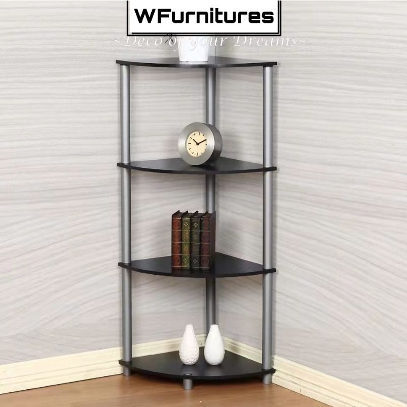 [No Tools Required] 4 Tiers Shelf Easy Assemble Living Room Corner Rack ...