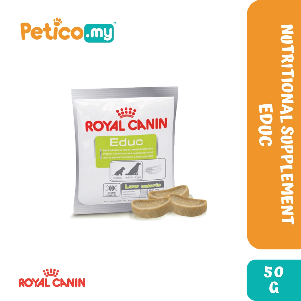 Royal Canin EDUC Nutritional Supplement 50G Low Calorie Training Treats ...