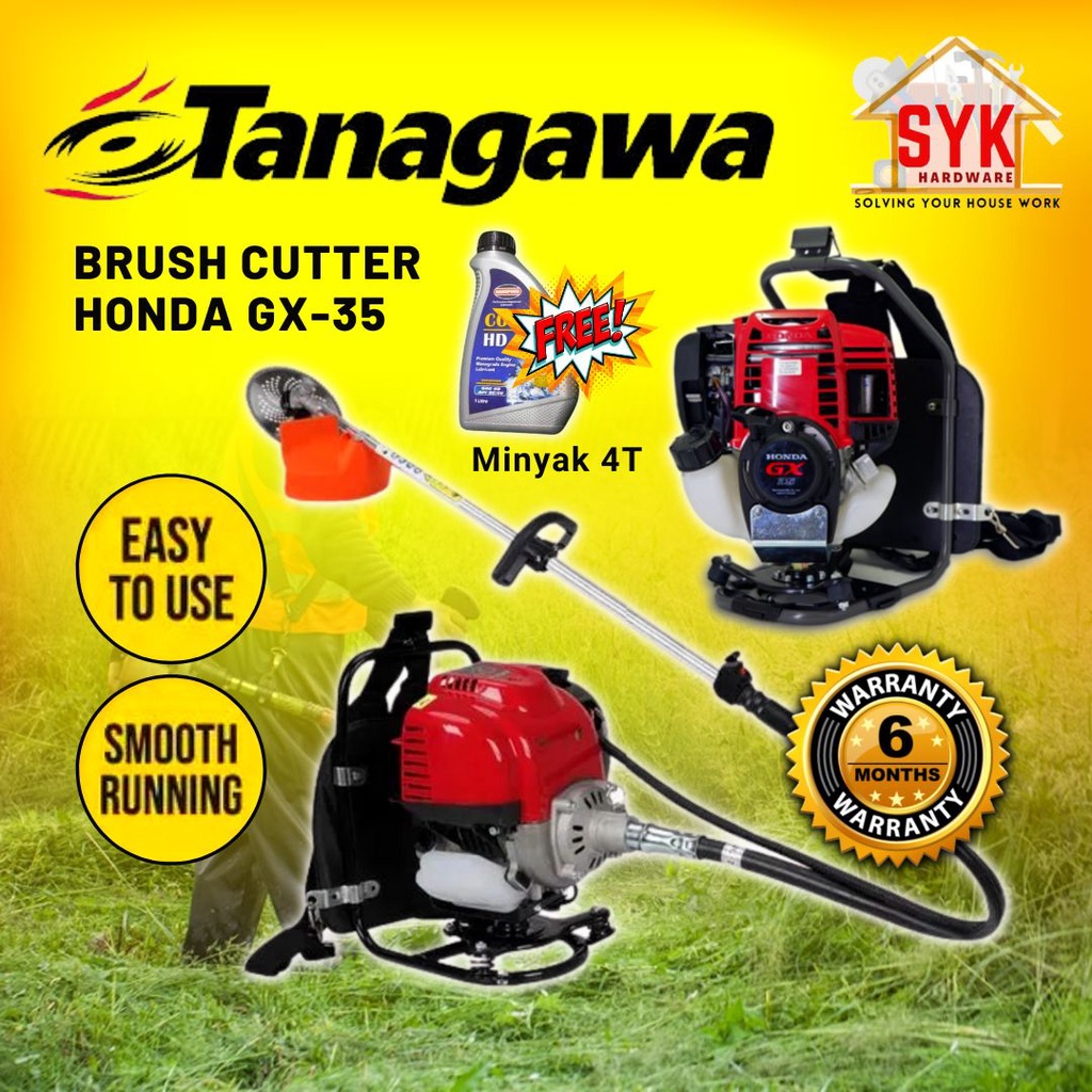 SYK TANAGAWA Original Honda GX35 4 Stroke Backpack Brush Cutter Grass ...