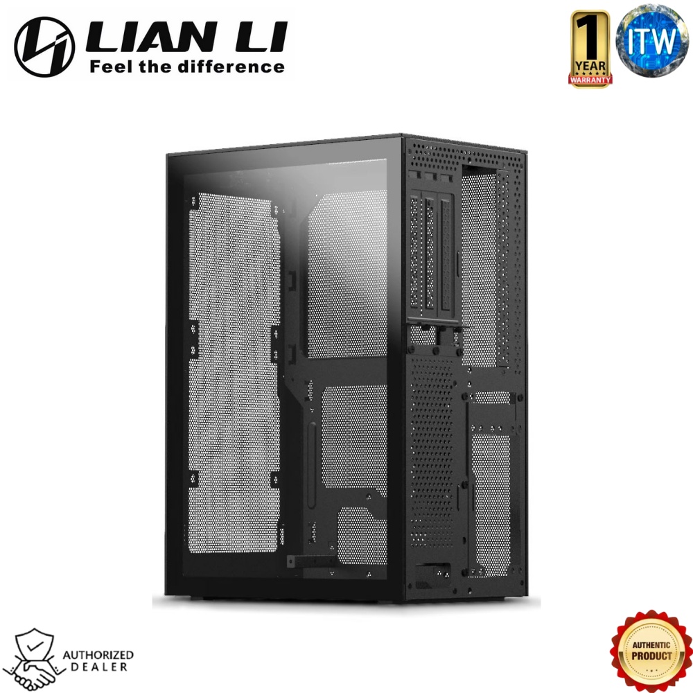 Lian Li SSUPD Meshlicious Mini-ITX TG PC Case Black | PCIE 3.0 Riser ...