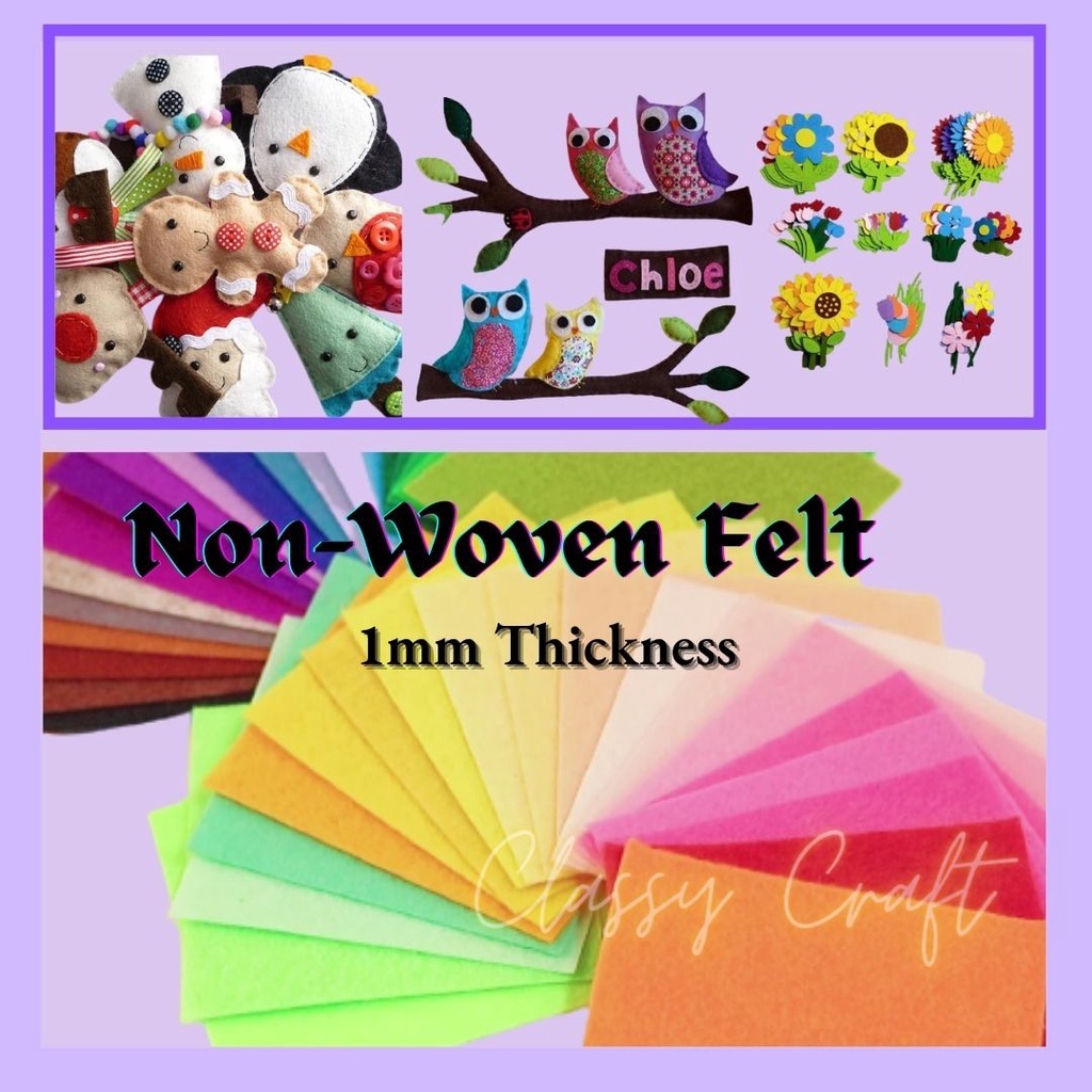 Premium Kain Bukan Tenunan Felt 20 & 40 color **DIY Imported Non-Woven ...