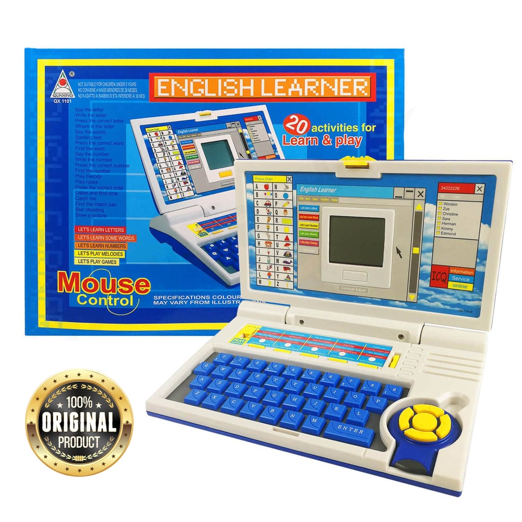 Orginal Blue Laptop Kids Early Learning 20 Activities English Learner ...