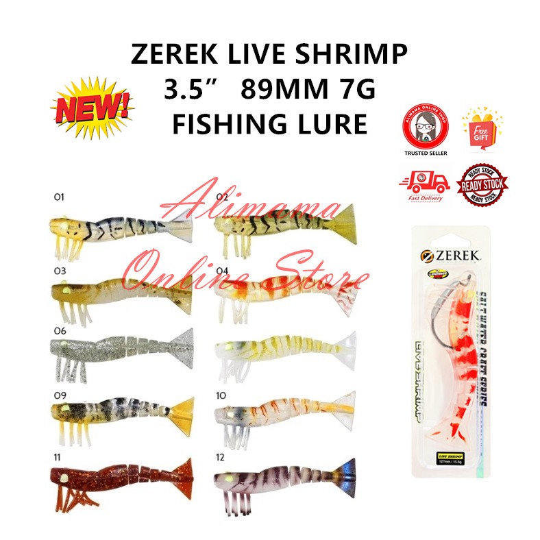 ZEREK LIVE SHRIMP 3.5” 89MM 7G FISHING LURE | Shopee Malaysia