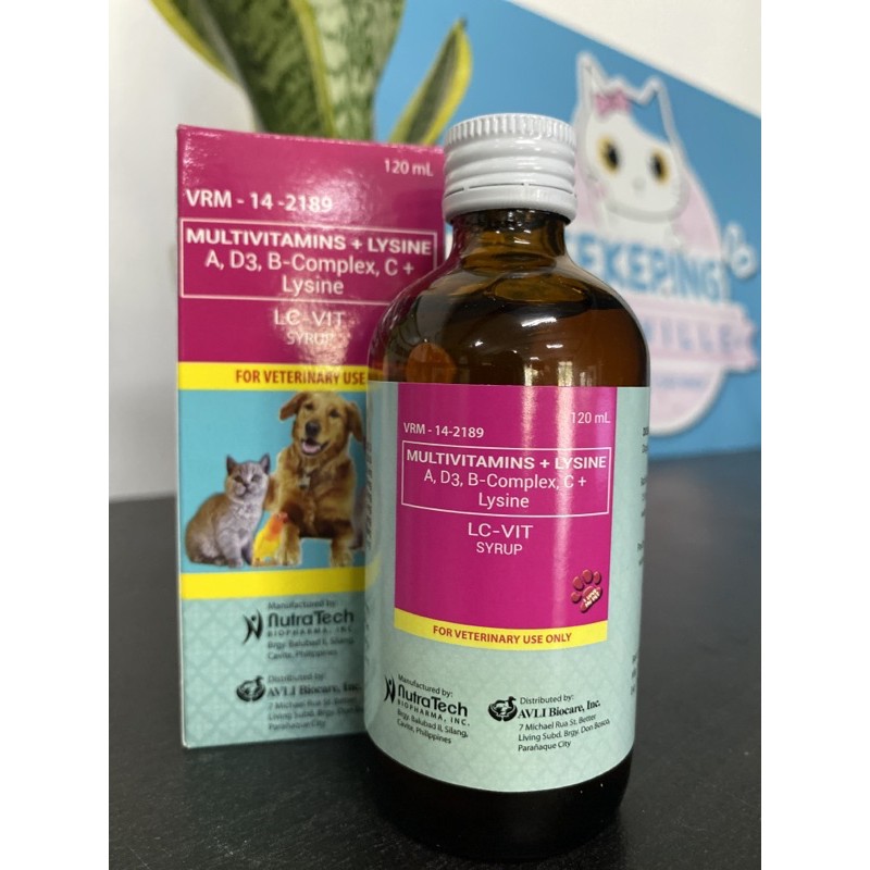 LCVIT Multivitamins Lysine Syrup Multivitamins for Dogs and Cats 120mL