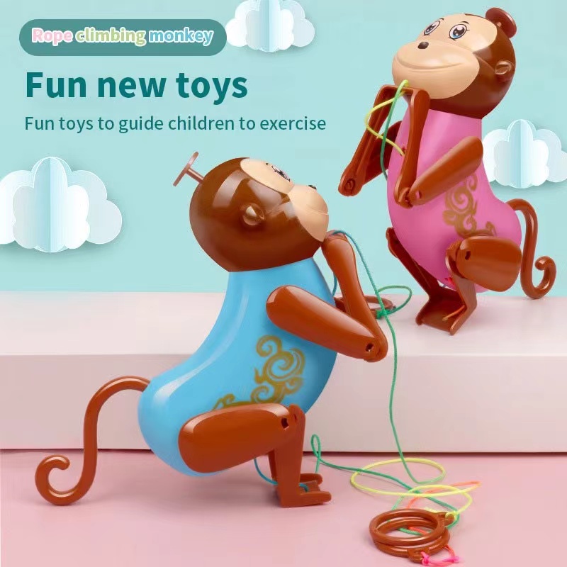 Baby Climbing Rope Monkey Toy Mechanical Wind up Toy with Sound Effect ...