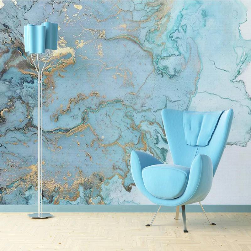Custom Photo Wallpapers 3D Stereo Blue Texture Marble Wall Paper Murals ...