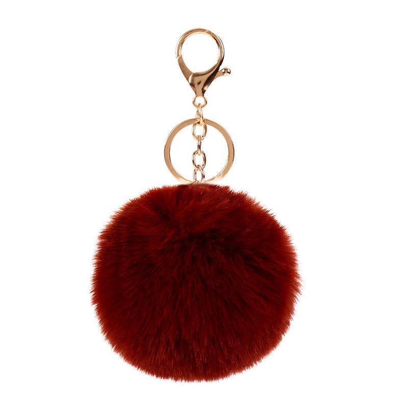 6/8/10CM Artificial Rabbit Fur Plush Key Chain Fluffy Fur Ball Pom Pom ...
