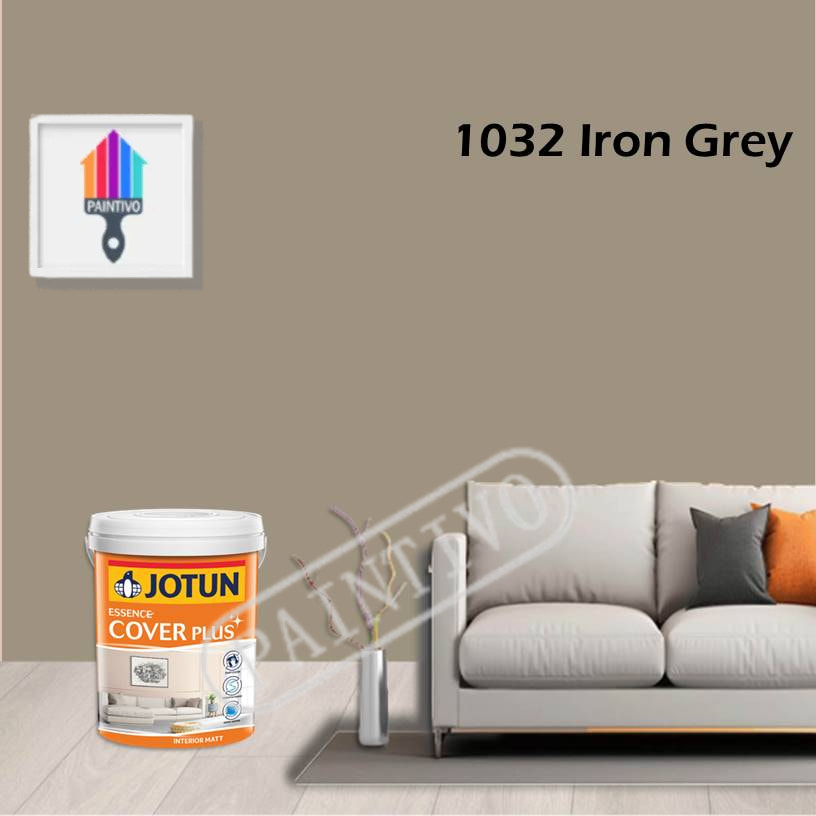 1032 Iron Grey 1L Jotun Essence Cover Plus Matt Colour Indoor Wall Paint Easy Wash Cat Dinding