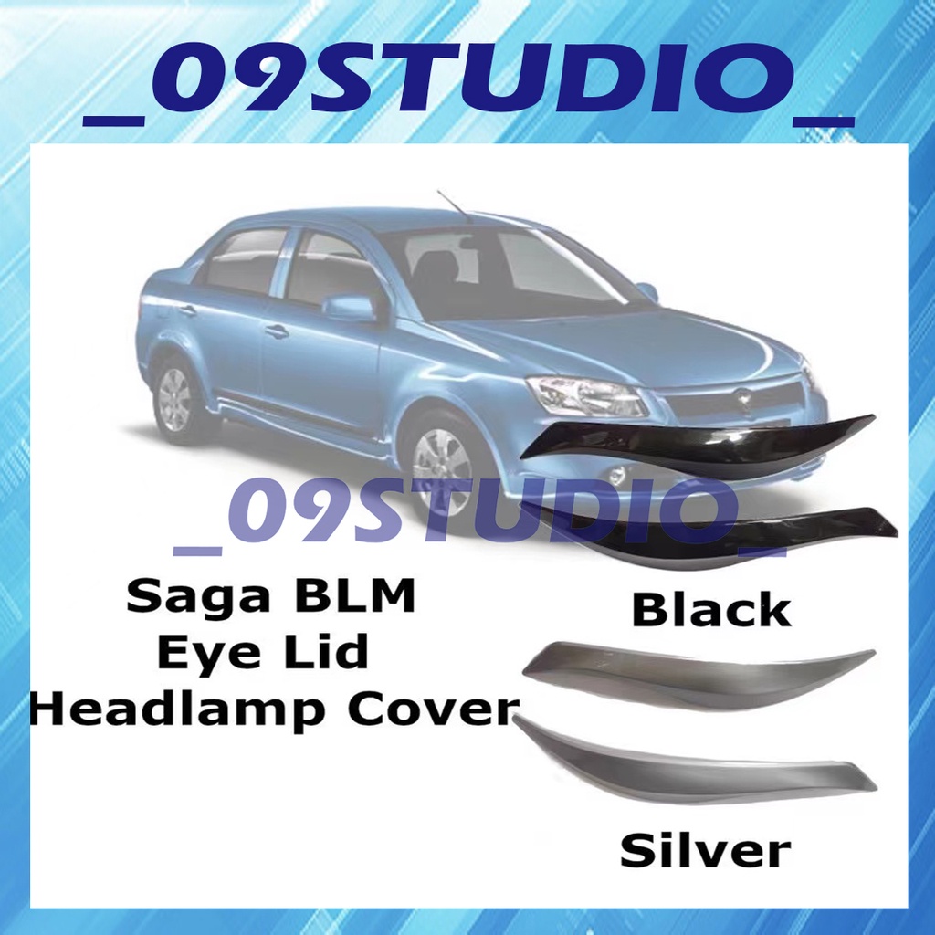 Proton Saga Blm Headlamp Eye Lip Cover Silver Black Set Shopee Malaysia