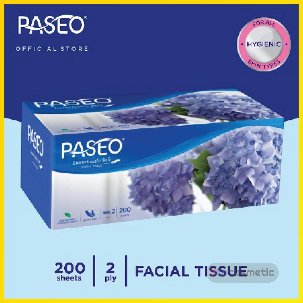 Paseo Elegant Facial Tissue Box Luxuriously Soft 200S 2Ply | Tissue 200 Sheets 2 Ply | Shopee ...