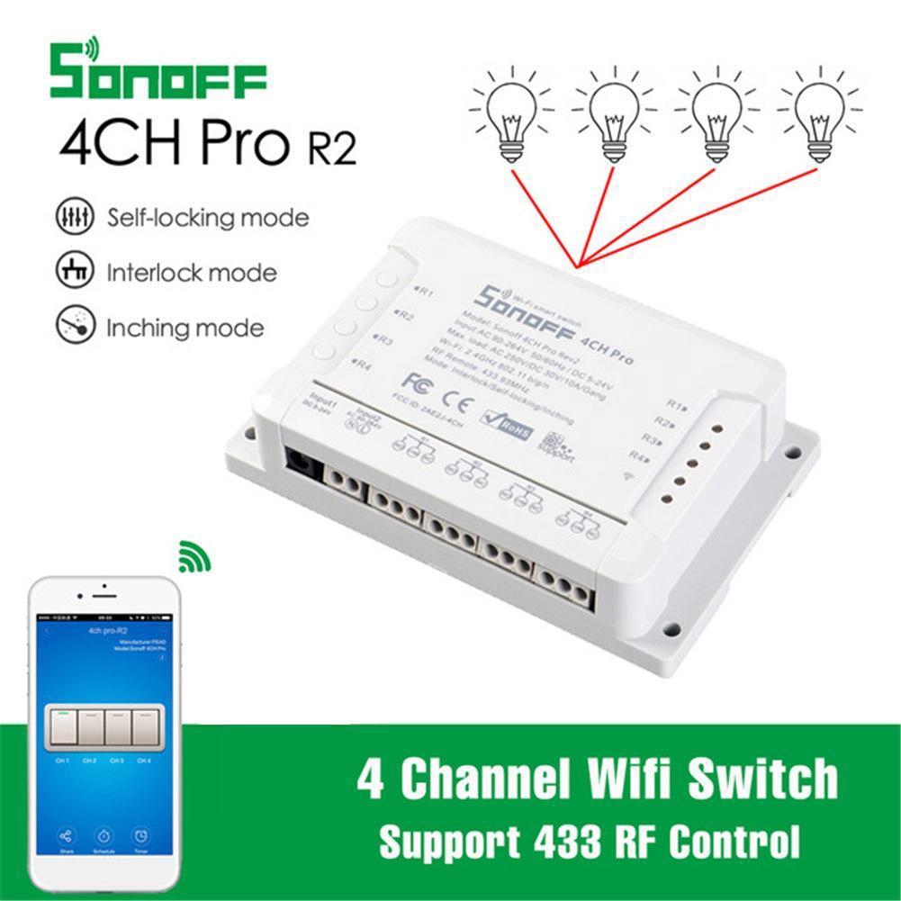 Sonoff 4CH Pro R2 /4CH R2 Wifi Switch 4 Channel Inching Self-Locking ...