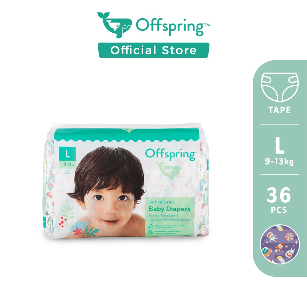 Offspring Premium Fashion Tape Diapers L (36 Pcs) Shopee Malaysia