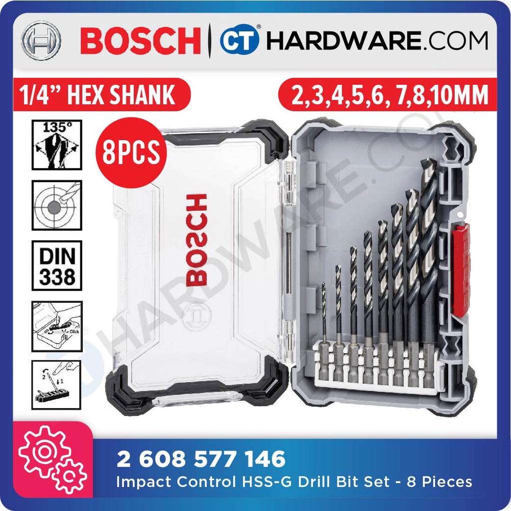 Foret Hélicoïdal Bosch Impact Control HSS - 3,5 X 39 X 79 Mm - Pour Métal, Acier, Fonte - Tige Hexagonale