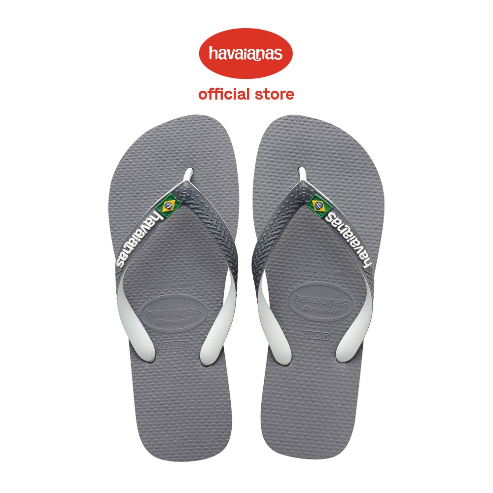 Havaianas Unisex Brasil Mix Flip Flops - Steel Grey